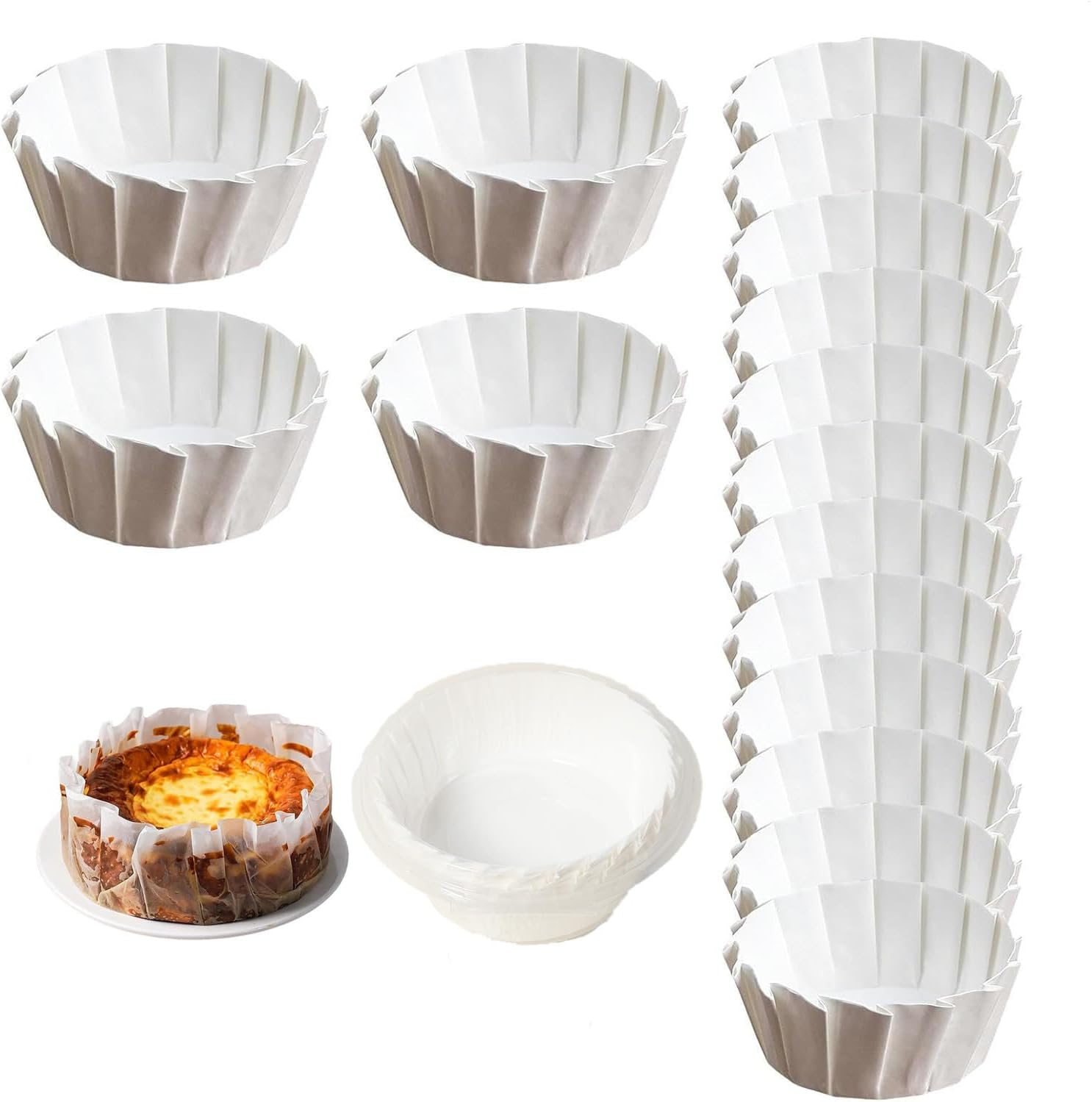 50 Piece Set of Baking Coasters,4 Inch Cupcake and Muffin Paper Liners,Parchment Circles for Cakes,Desserts and Pastries