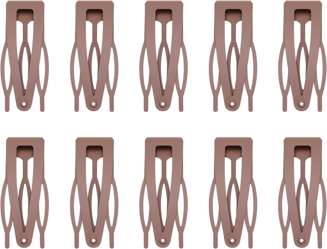 Etercycle 10 Pcs Double Grip Hair Clips, Metal Snap Hair Clips Hair Barrettes Women Hair Making Salon Supplies Hair Accessories (Brown)