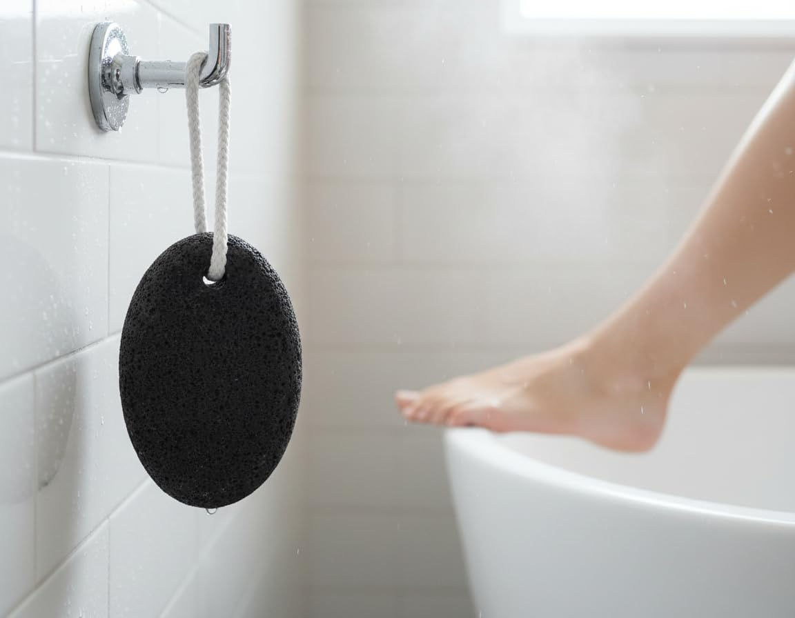Pumice Stone for Feet - Black Natural Lava Stone Callus Remover, Foot Exfoliation, Hand Scrub, Pedicure Tool and Dry Skin Remover - Promotes Healthy Foot Care