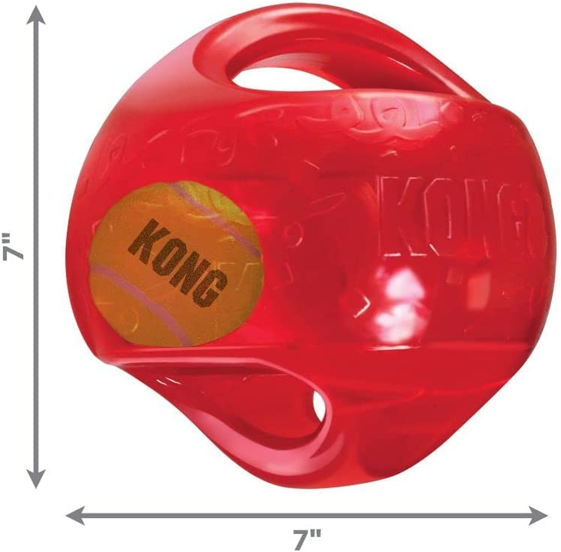 KONG - Jumbler Ball - Interactive Fetch Dog Toy with Tennis Ball (Assorted Colours) - for Large/Extra Large Dogs
