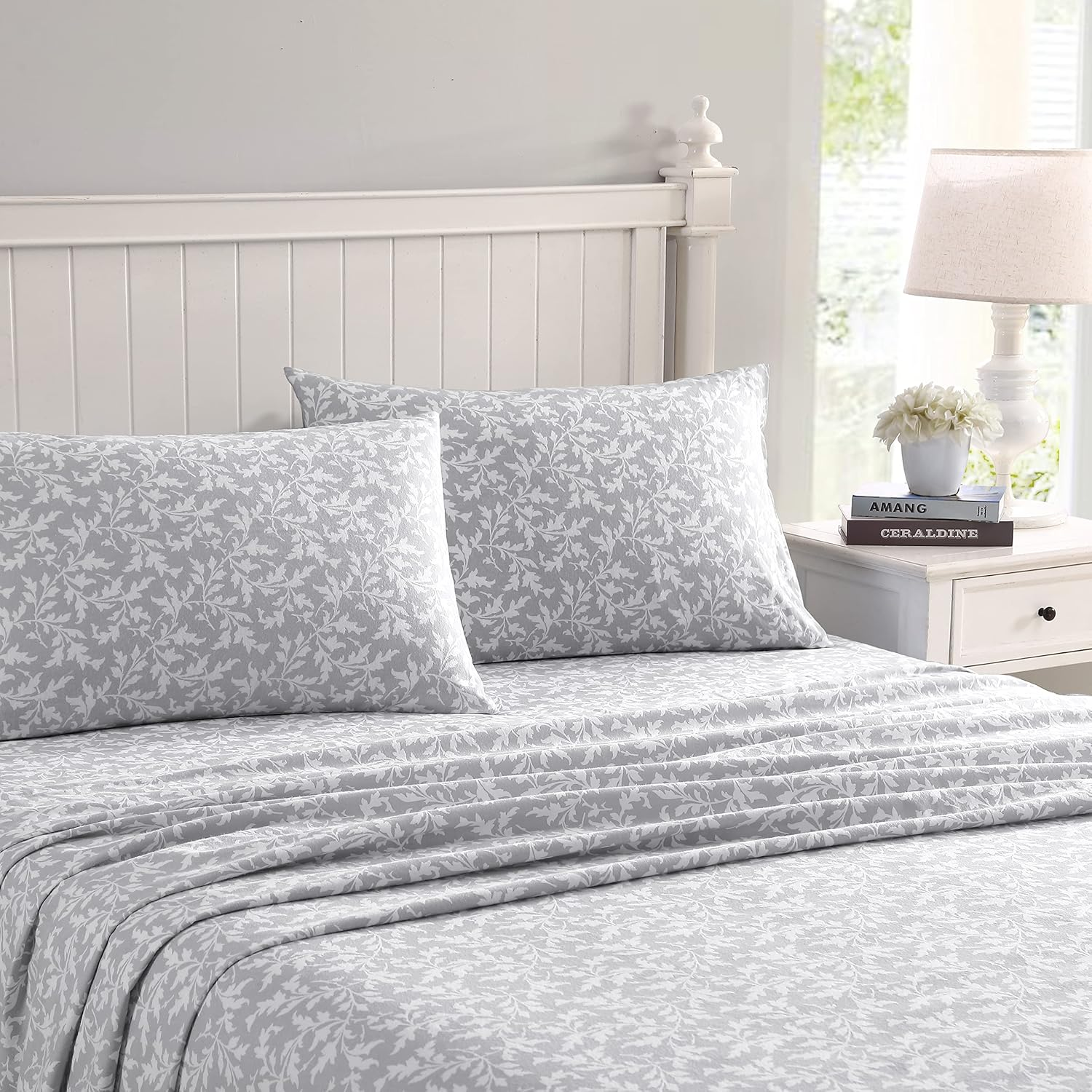 Laura Ashley Home - King Sheets, Cotton Flannel Bedding Set, Brushed for Extra Softness & Comfort (Vanessa, King)