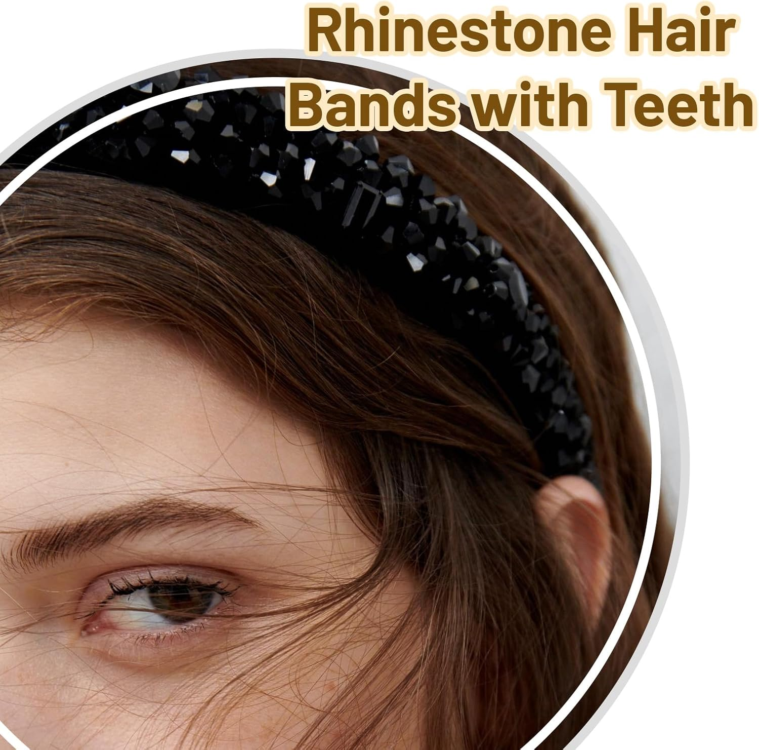 Pack of 8 Women'S Headbands, Headbands, Women'S Hairband, Elegant, Non-Slip Headbands, Comb Hair Bands Made of Crystal, Glittering Hair Bands for Women image number 1