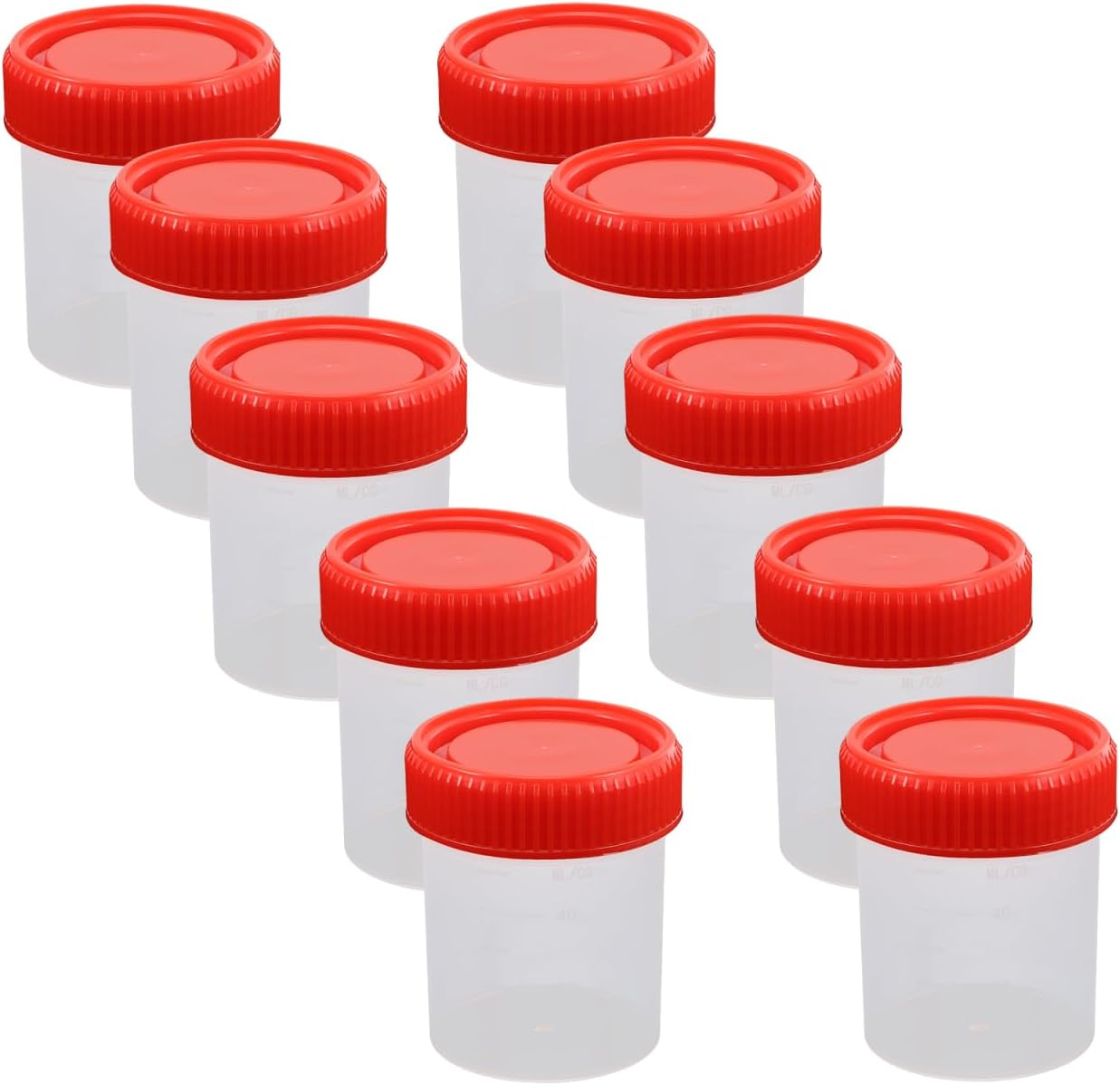 Gatuida Medical Use 10 Pack 60Ml Pee Sample Plastic Specimen Container for Testing