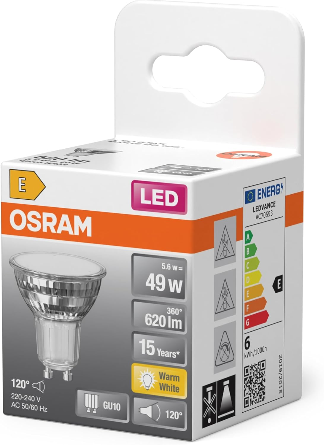 OSRAM LED Star PAR16 5.6 W 827 GU10 image number 1