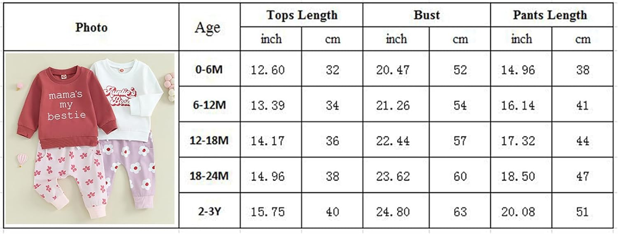 Bufarromio Toddler Baby Fall 2 Pcs Clothes Set Cute Embroidery Tracksuit Pants Set for Baby Boy Girls Casual Long Sleeves Sweatshirt Outfits image number 6