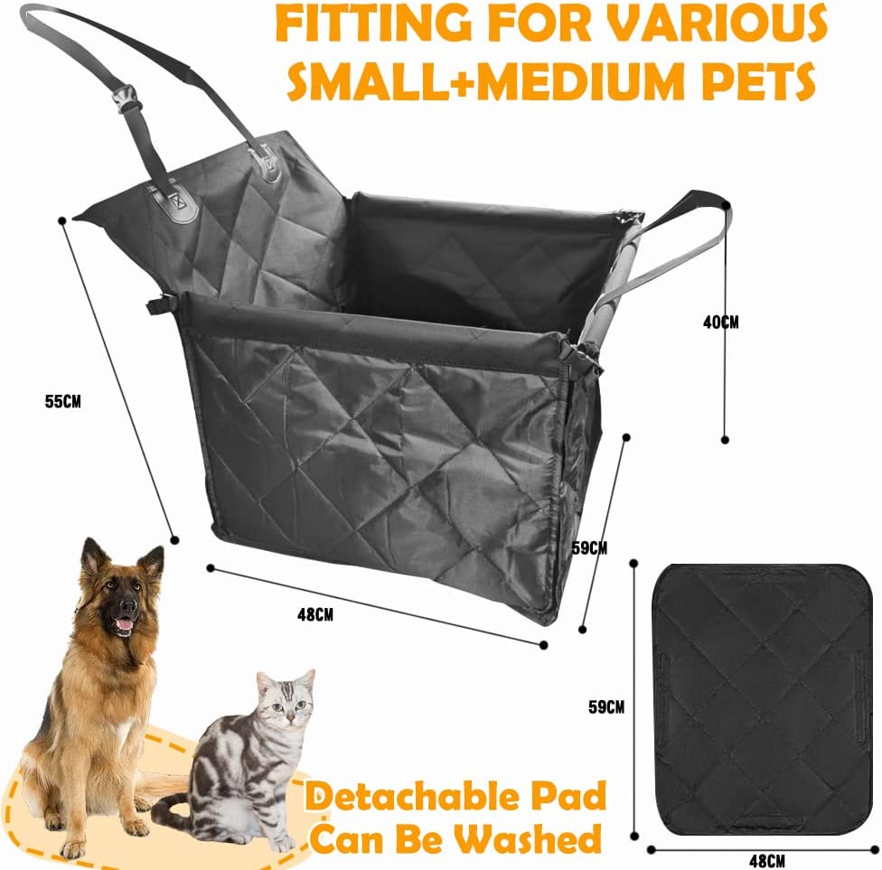 All-Season Pet Car Seat for Small&Medium Dogs,Foldable Dog Booster Seat for Car Back Seat,Dog Car Seats Puppy Carrier Fits Cars/Trucks/Suv 59Cm(L) *48Cm(W)*50Cm(H) image number 4