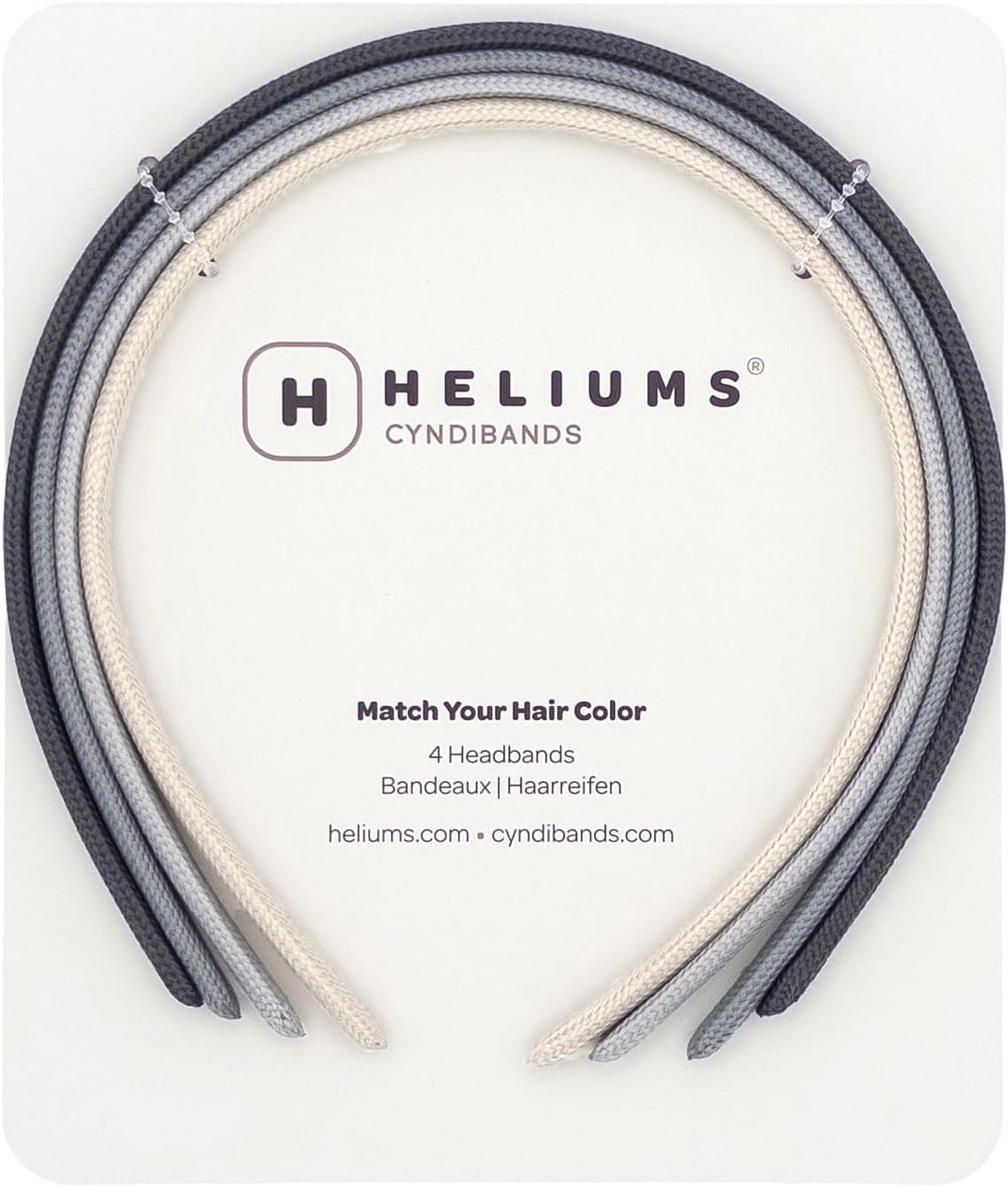 Heliums Thin Headbands for Women - 8Mm Skinny Headband, 4 Count, Comfortable Narrow Hair Bands Blend with Hair Color (Dark Blonde, Sandy, Beige and Ash Blonde)