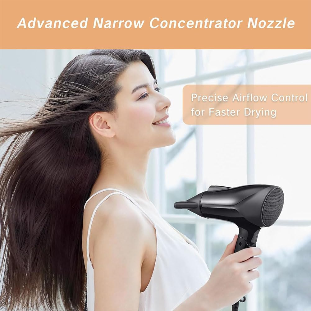 Aufondof 3 Pcs Universal Hair Dryer Nozzle with Flat and Comb Attachments Plastic Hair Concentrator Diffuser Nozzle Replacement Hair Dryer Attachments for Salon and Home Use image number 3