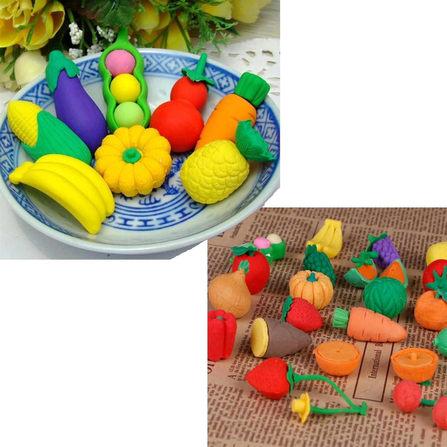 Manwetye 40 PCS Japanese Erasers(Fruit,Vegetable,Dessert),Bulk Kids Pencil Erasers Puzzle Eraser Toys for Classroom Rewards,Party Favors,Games Prizes,Carnivals Gift and School Supplies(Random Designs) image number 5