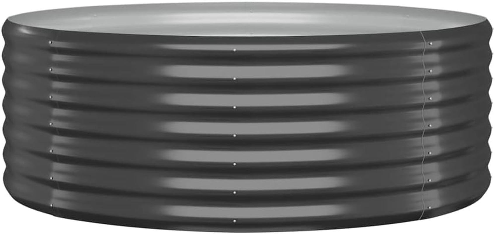 Round Shape Garden Raised Bed Powder-Coated Steel 100X100X36 Cm Anthracite image number 3