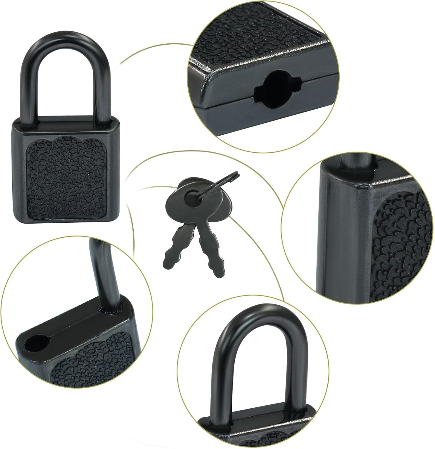 Litoexpe 10 Pcs Mini Cute Diary Padlock Tiny Small Luggage Locks with Keys, Small Metal Padlock Solid Luggage for Jewelry Boxes Decor (Black) - Black image number 5