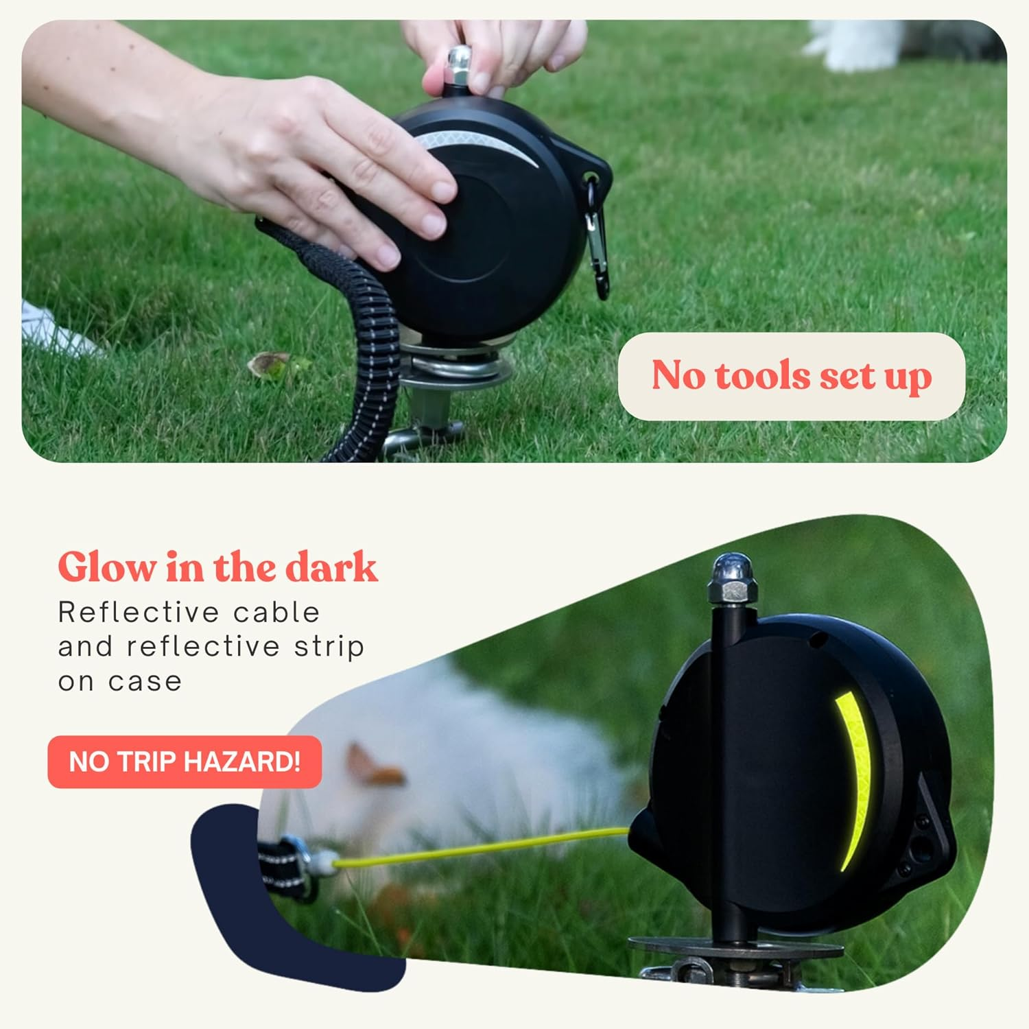 Heavy-Duty Retractable Dog Tie Out Cable: the Ultimate Dog Line for outside &ndash; Super Strong Tie Out Retractable Cable for Dogs. image number 1