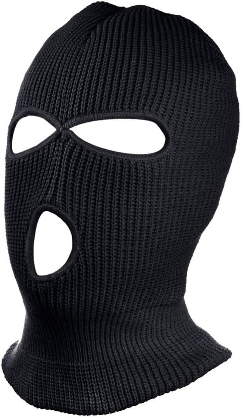 "N/A" 3 Hole Warm Soft Motorcycle Winter Full Face Cover Knit Ski Mask for Outdoor Sports