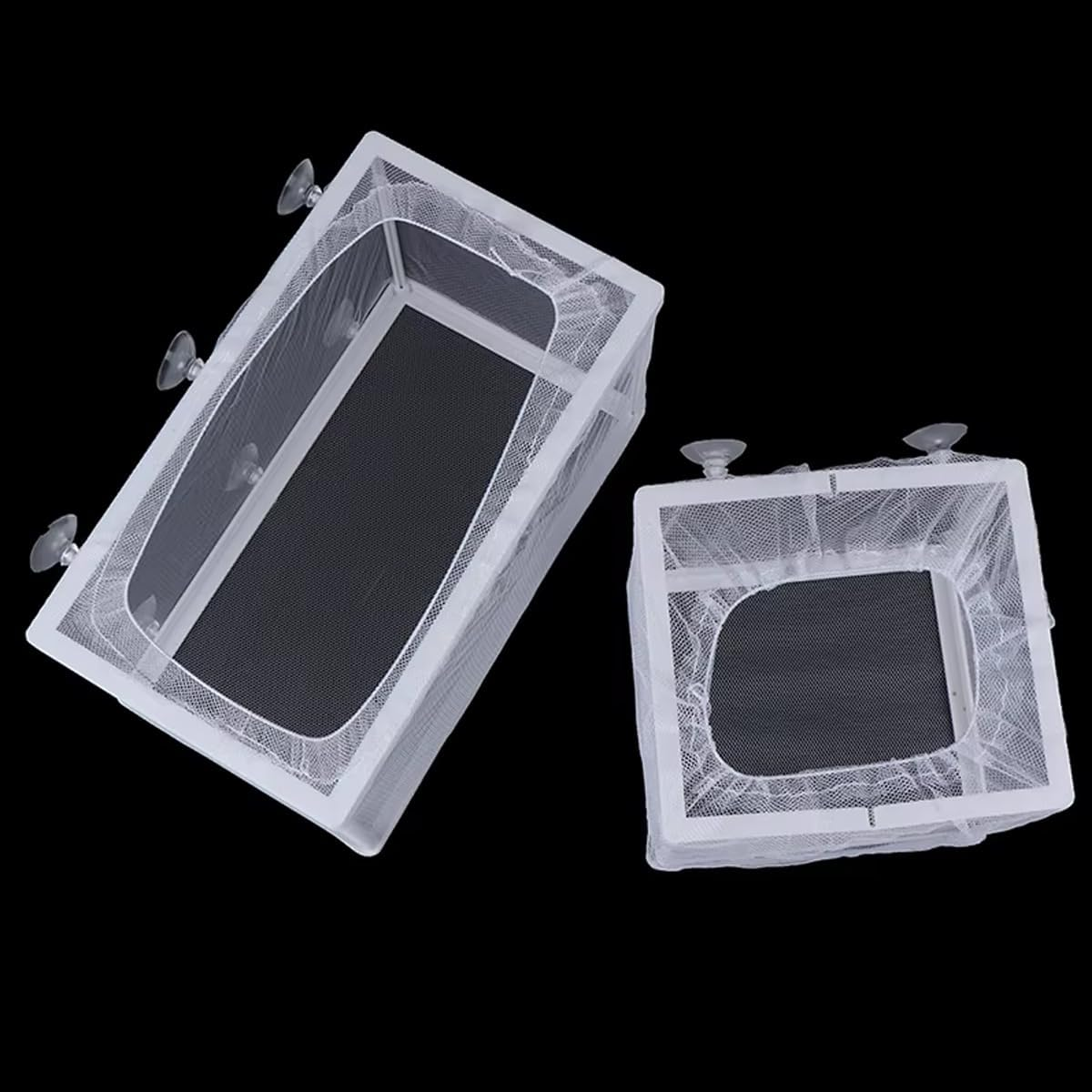 AIMALL 2Pcs Fish Fry Breeding Box Guppy Fish Hatching Box, Juvenile Fish Isolation Net, Small Fish Incubator, Aquarium Isolation Box for Breeding and Protection