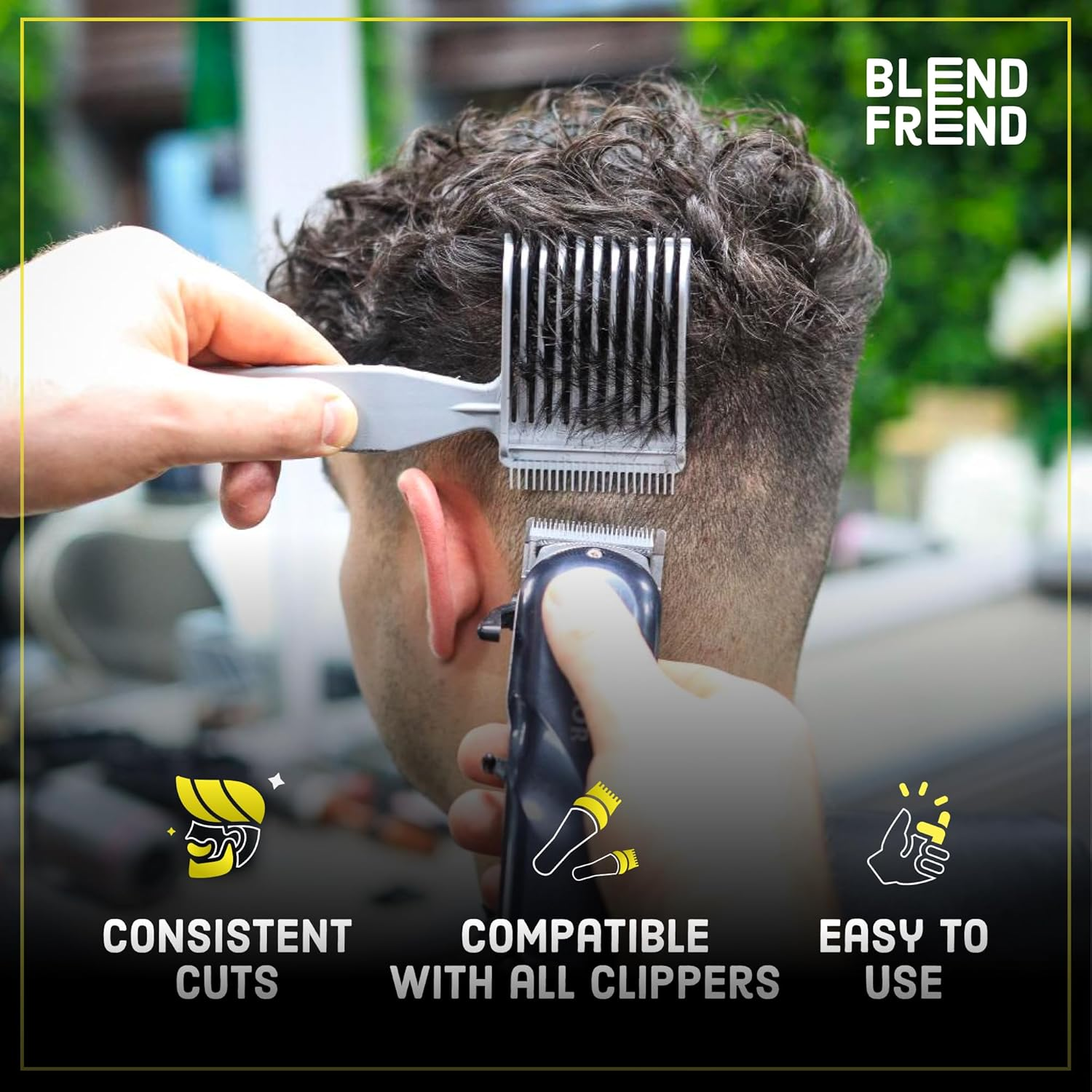 BLEND FREND Fade Comb Left Handed Original Grade 1(3Mm) Hair Blending Tool, Blend at Home like a Barbershop, Compatible with All Clippers for Men, Barber Accessories image number 3