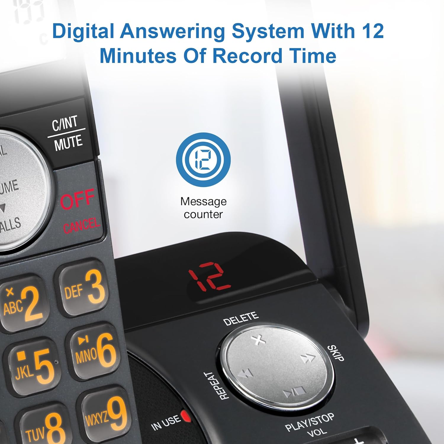 Vtech CLS21050 DECT Cordless Phone with Handsfree Speakerphone, Digital Answering Machine, 70 Name and Number Phonebook, Volume Booster, Call Block, 5 Last Number Redial, Keypad Backlight image number 4