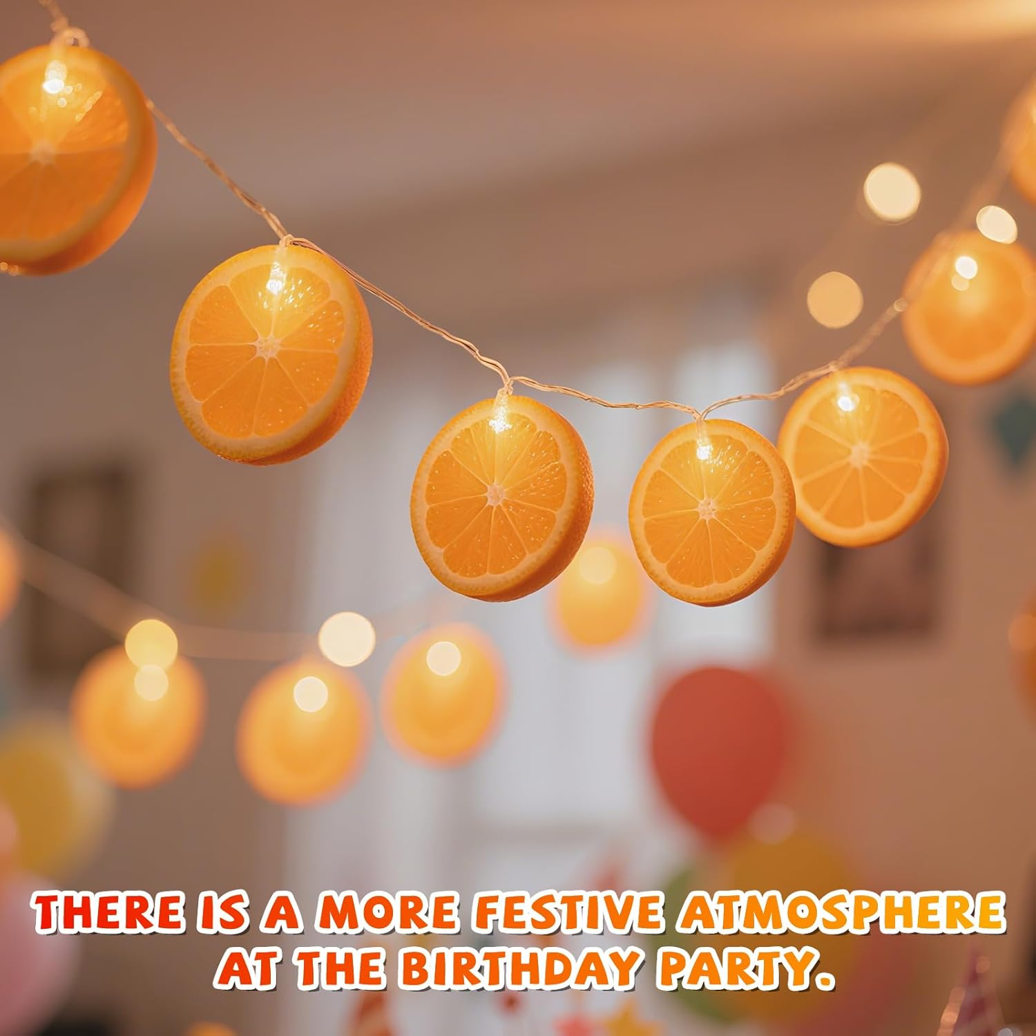 Taimeimao 3 M 20 LED Fairy Lights Orange, Lemon Decoration, Lemon Decoration Fairy Lights, Orange Slices Fairy Lights for Patio, Living Room, Bedroom, Party, Carnival, Indoor and Outdoor Use image number 2