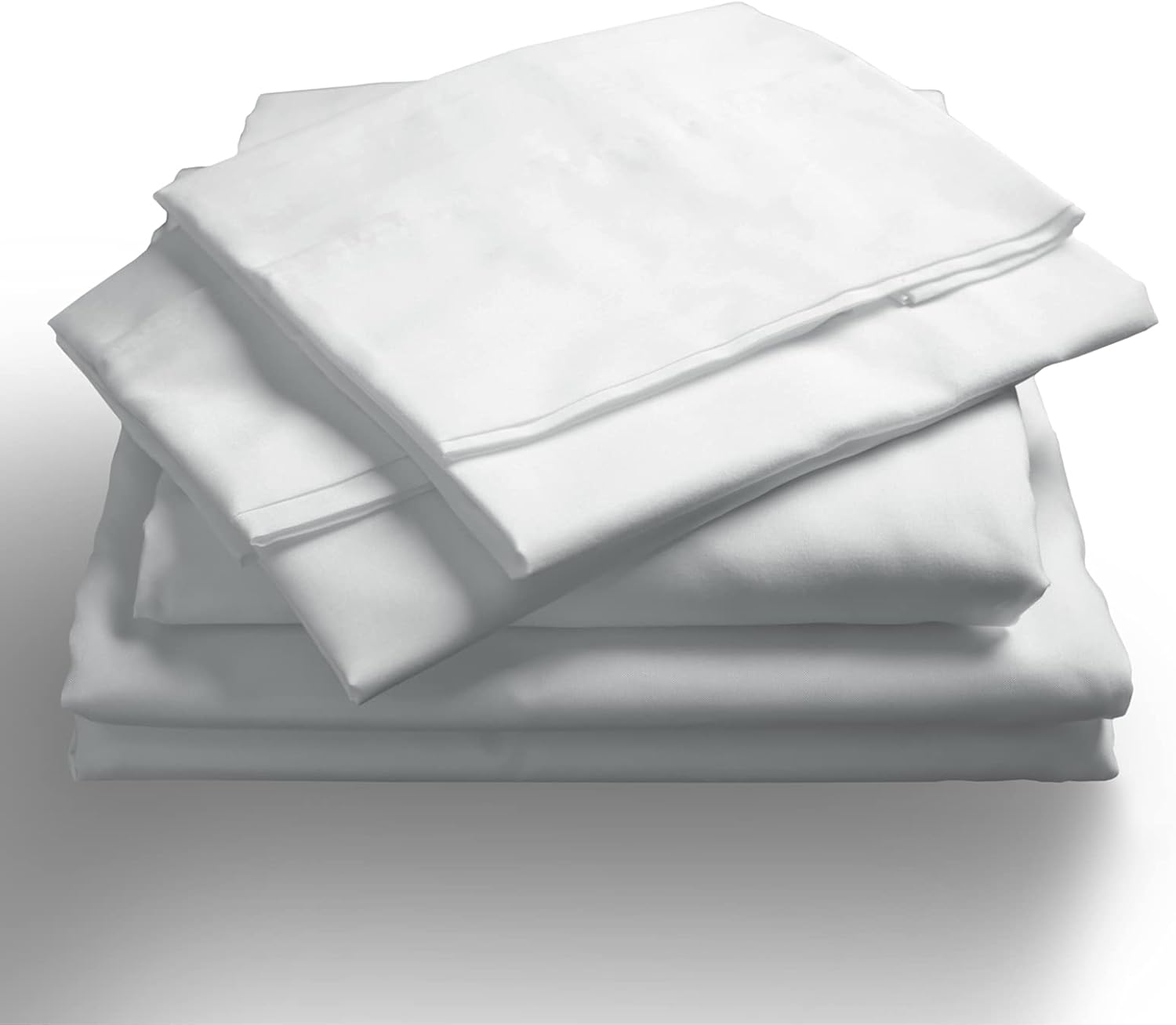 Royal Comfort Balmain 1000TC Sheet Set 50% Bamboo 50% Cotton Luxury Ultra Soft, 1 X Flat Sheet, 1 X Fitted Sheet, 2 X Pillowcases (White, Queen) - Blue Fog image number 3