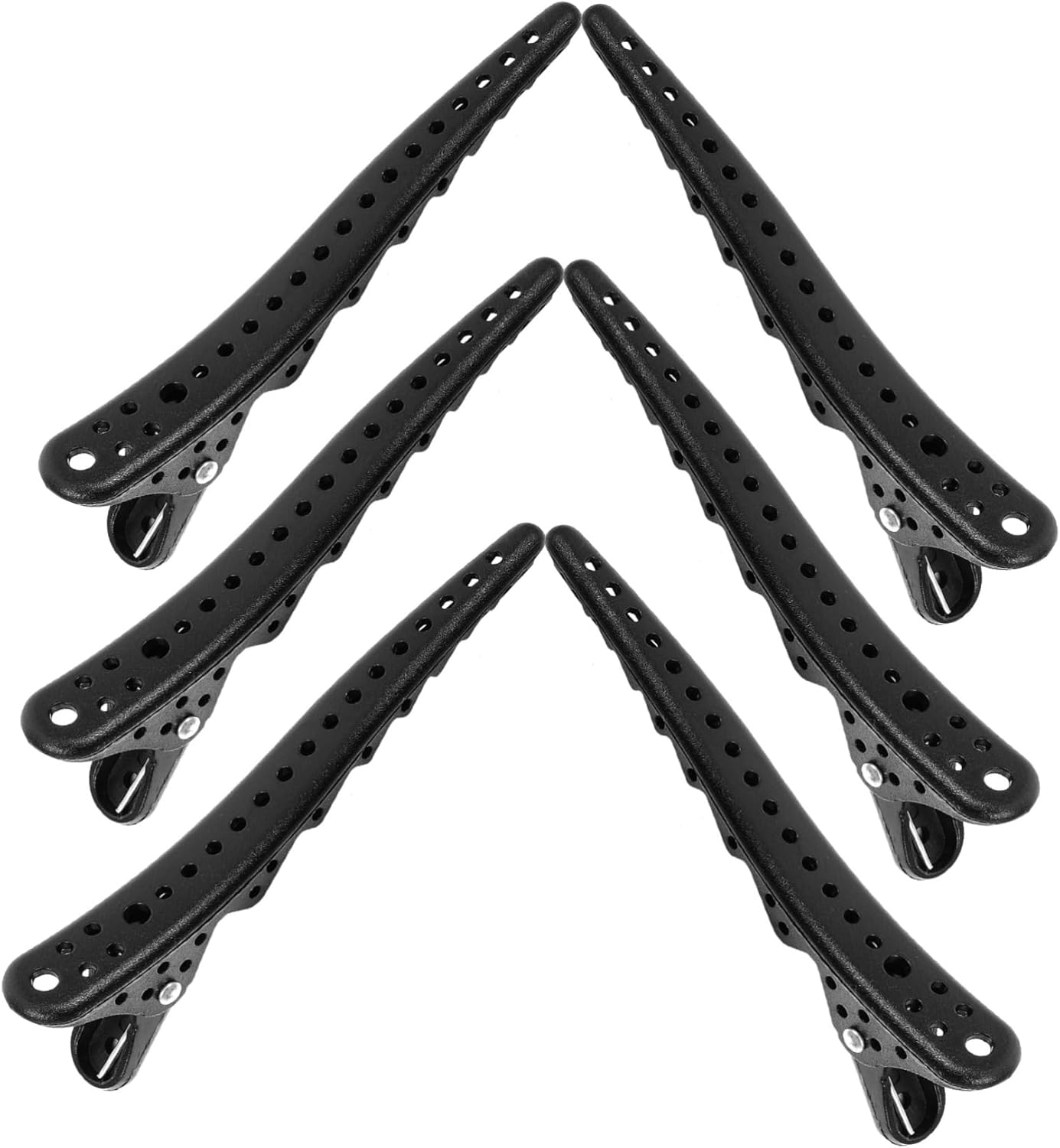 CALLARON 6Pcs Hair Cutting Sectioning Clips with Design for Salon Styling Hairdresser Positioning Tools Non Slip Makeup and Hair Care Accessories in Black