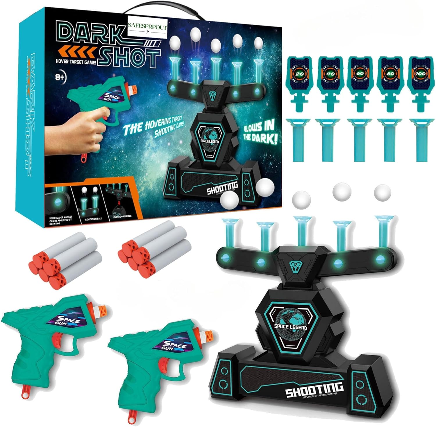 Shooting Target Gun Game Toy with Floating Balls and Foam Blasters for Age 5 6 7 8, 9 10+ image number 1