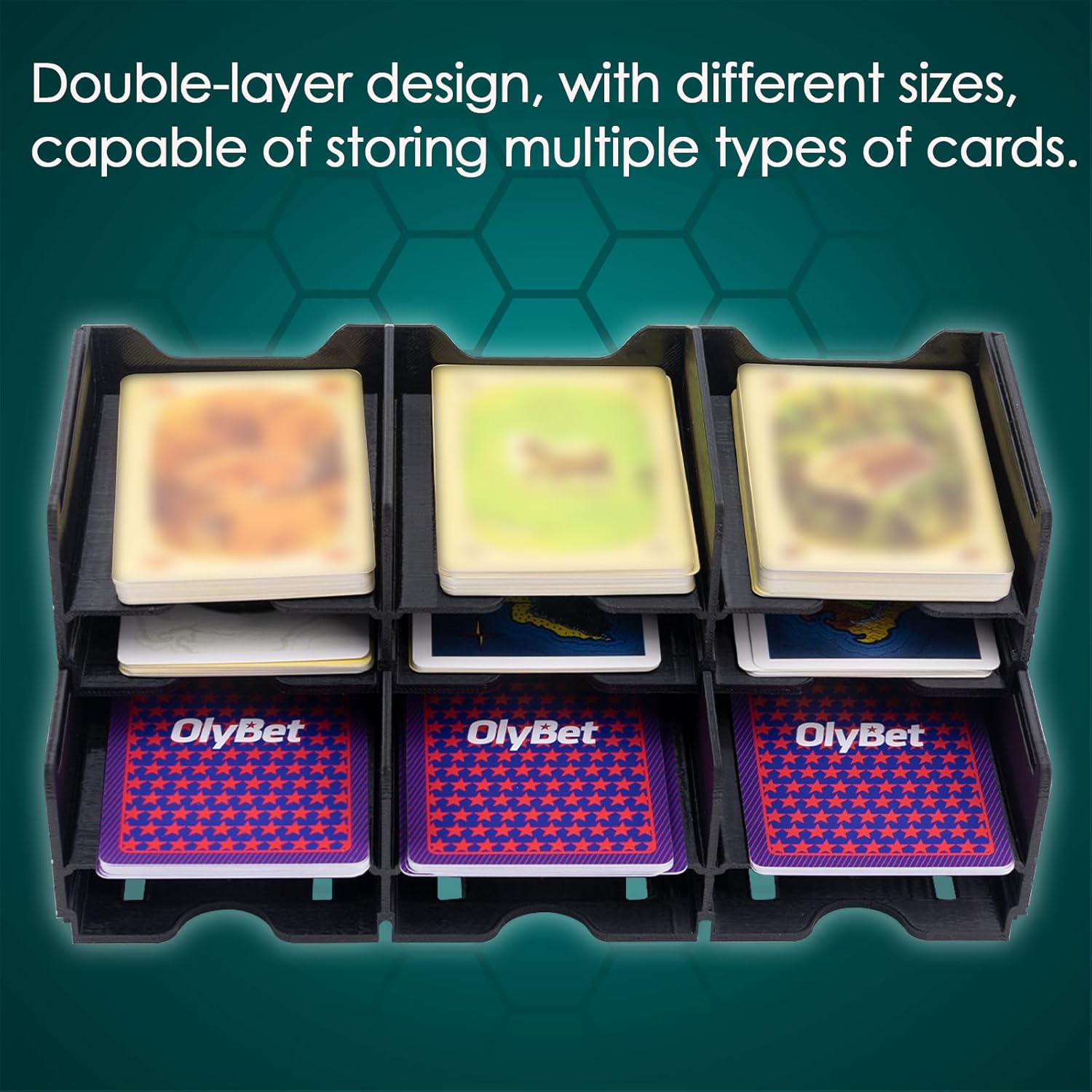 Jstfru Card Case Black | Card Sorting Tray for Catan Resource Cards - Gaming | Game Accessory for the Catan Board Game | Suitable for the Expansion of Catan Game Cards and All Other Card Games image number 3