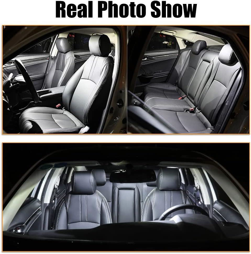 Car LED Interior Light Bulb,Kiwinvou 12V 3W Universal Canbus Error Free LED Bulbs Kit,Car Led Interior Light Replacement Bulbs,Pack of 23,White image number 1