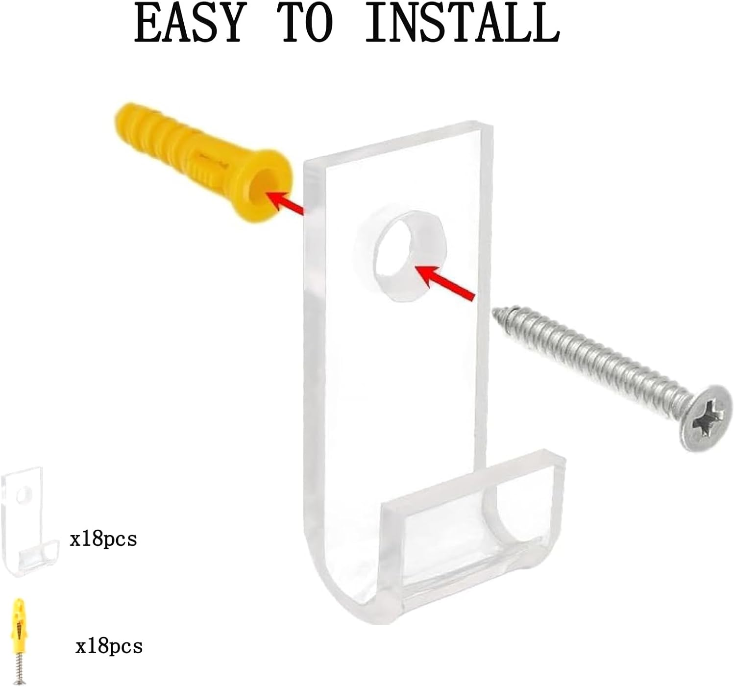 Vinyl Record Wall Mount, 18 Pcs Album Shelves Wall Mounted Display, Vinyl Display Holder Wall, Mini Acrylic Album Record Holder for Home Decor & Record Storess image number 1