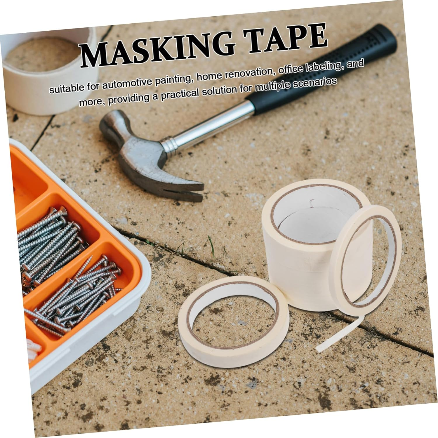 ARTIBETTER 4Rolls DIY Masking Tape of Masking Paper Paint Protection Versatile for Home Office image number 6