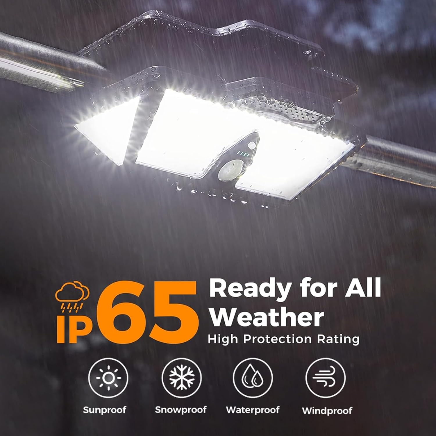 XIULIUU Clip on Solar Lights Outdoor, 208Leds Motion Sensor Outdoor Security Light, 1000LM Bright Solar & USB Powered Flood Light, IP65 Waterproof Wall Lights for Bakcyard Fence Garage Camping(1-Pcs) image number 2