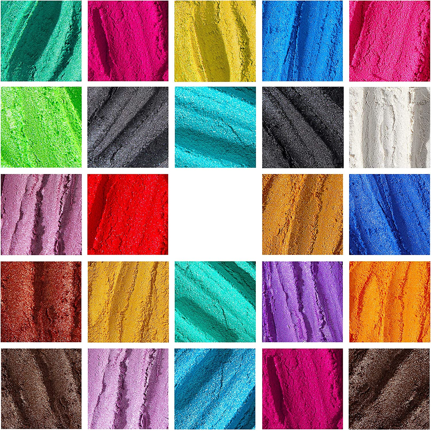 Mica Powder 24 Colors Shake & Pour Jars Set TECHAROOZ Epoxy Resin Dye&ndash; 240G/8.47Oz - Cosmetic Grade Pigment Powder for Bath Bombs, Lip Gloss, Nail Dips, Soap & Candle Making, Slime Colorant image number 3