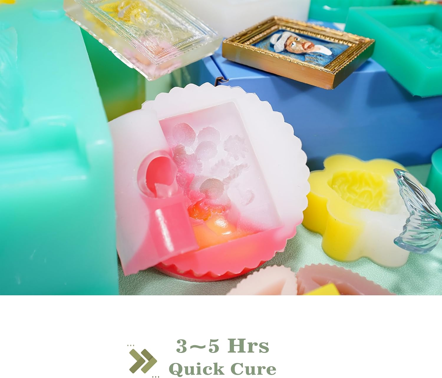 BBDINO Silicone Mold Making Kit, 15A Fast Cure Silicone for Mold Making Clear 1100G, 1A:1B Ideal for Resin/Soap/Candle/Silicon Molds Casting - Orange image number 7