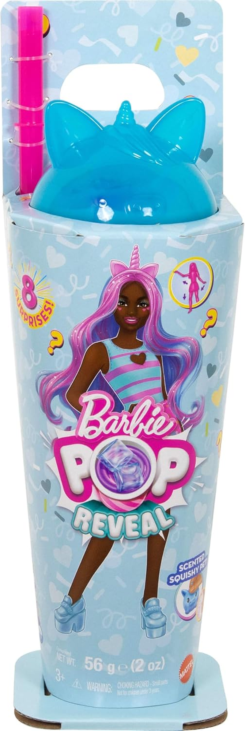 Barbie Pop Reveal Series Doll & Accessories Set, Shakes Series, Scented Unicorn Fashion Doll & Pet, 8 Surprises Include Color Change image number 5
