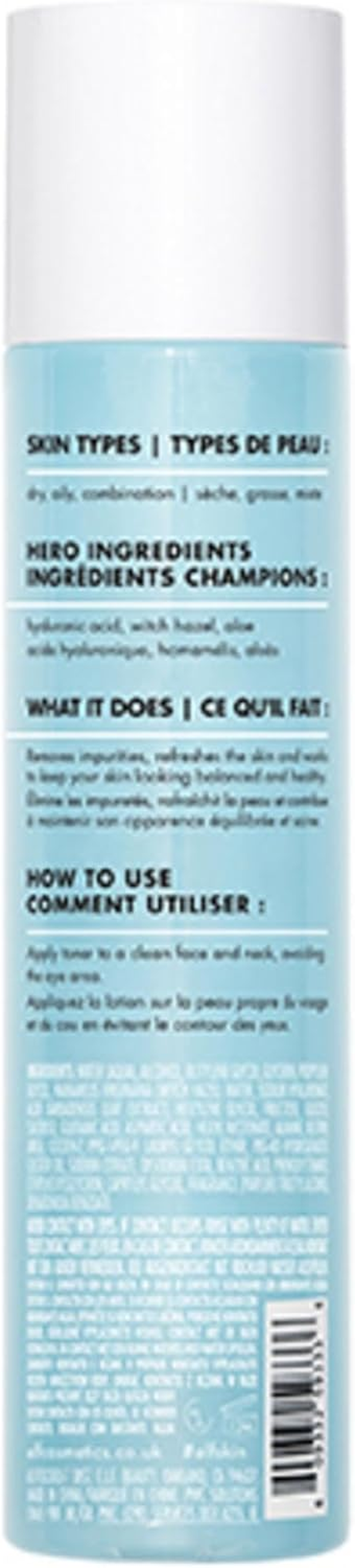 E.L.F. Keep Your Balance Toner, Gentle, Refreshing, Anti-Inflammatory, Removes Makeup & Impurities, Hydrates, Cleanses, Soothes, Infused with Hyaluronic Acid, Witch Hazel and Aloe, 5.072 Fl Oz