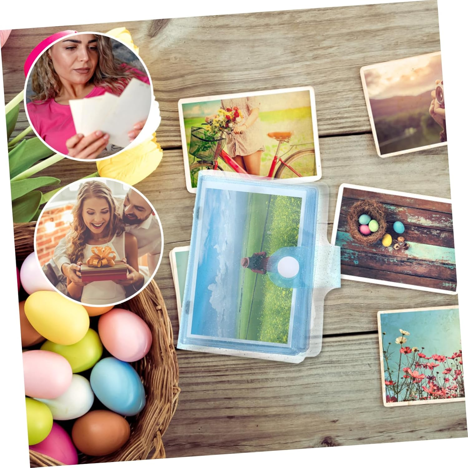 PRETYZOOM 3Pcs Mini Photo Album Book Card Binder for Postcards Diy Home Picture Holder Unique Photo Album for Collections image number 1