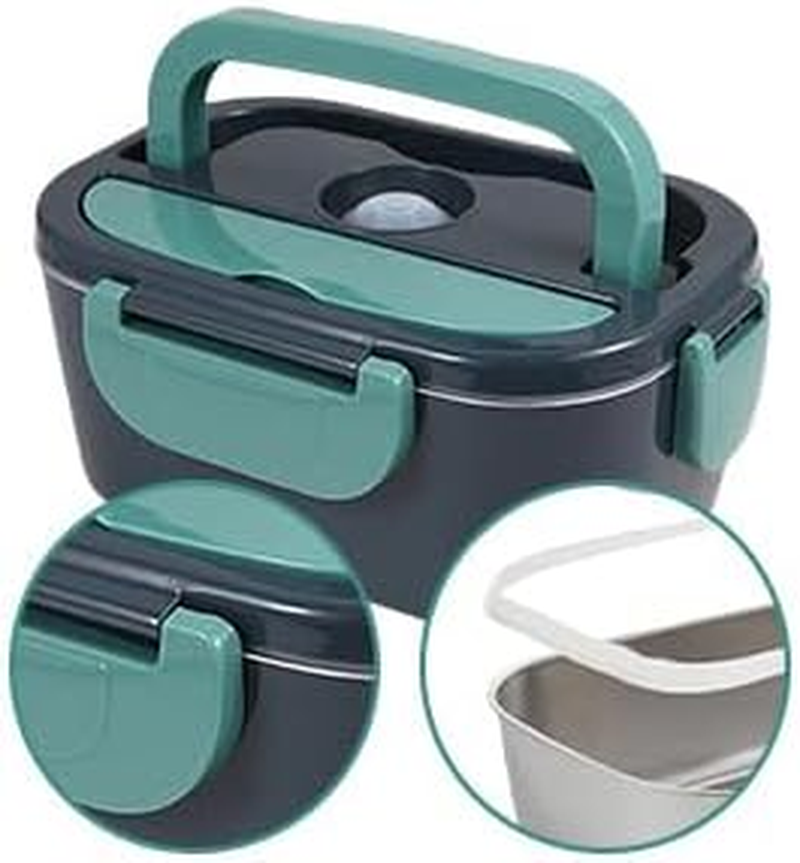 Stusgo Electric Lunch Box Warmer Heated Lunch Box, 60W, Leak Proof with 304 Stainless Steel Container & Spoon, AU Socket 220V 12V 24V, 3 in 1 Portable Food Warmer for Car, Home, Office, School(Green) image number 2