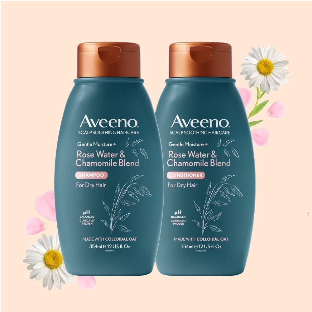 Aveeno Scalp Soothing Haircare Lightweight Moisture Rose Water & Chamomile Shampoo for Dry Hair 354Ml image number 2
