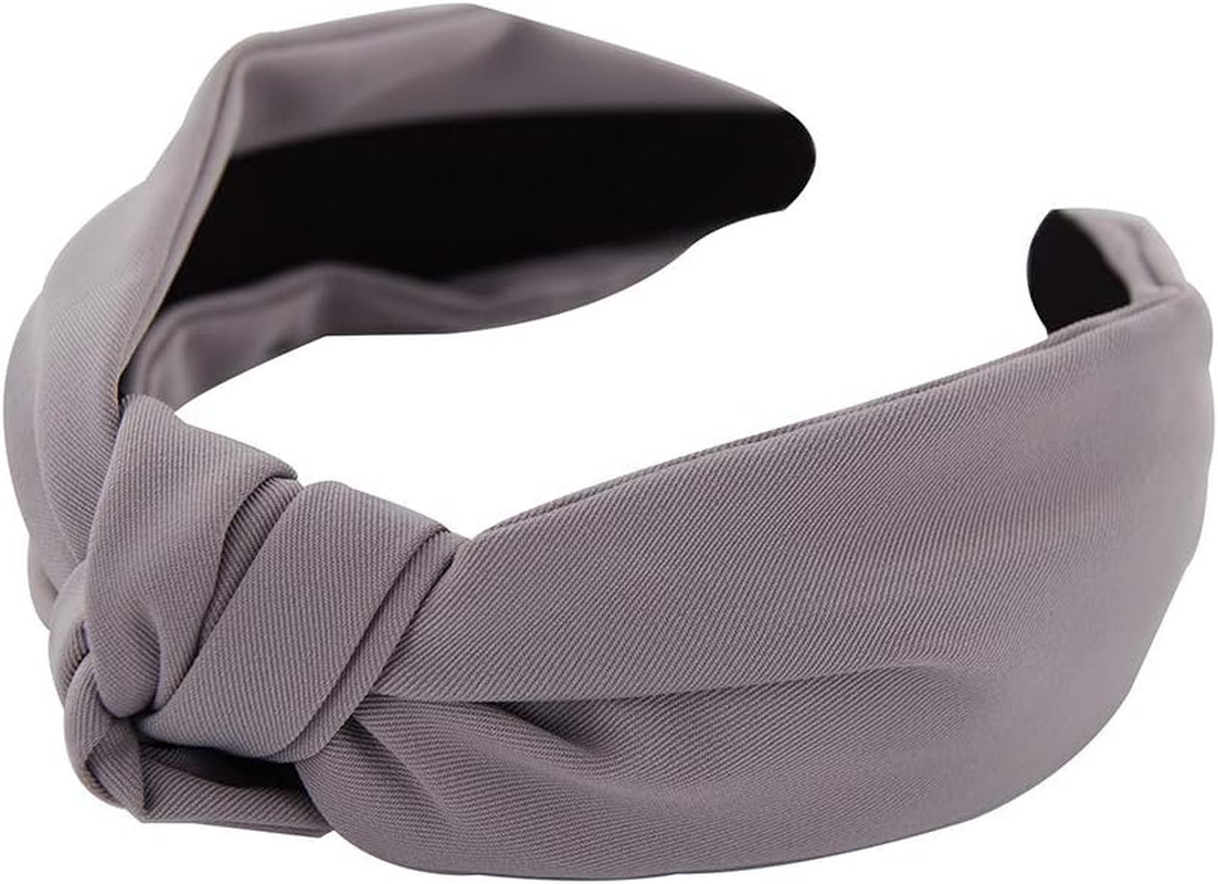 Axy HR35 Fabric Headband with Knot Vintage Beautiful Headband Hair Accessories Light Grey - Black image number 3