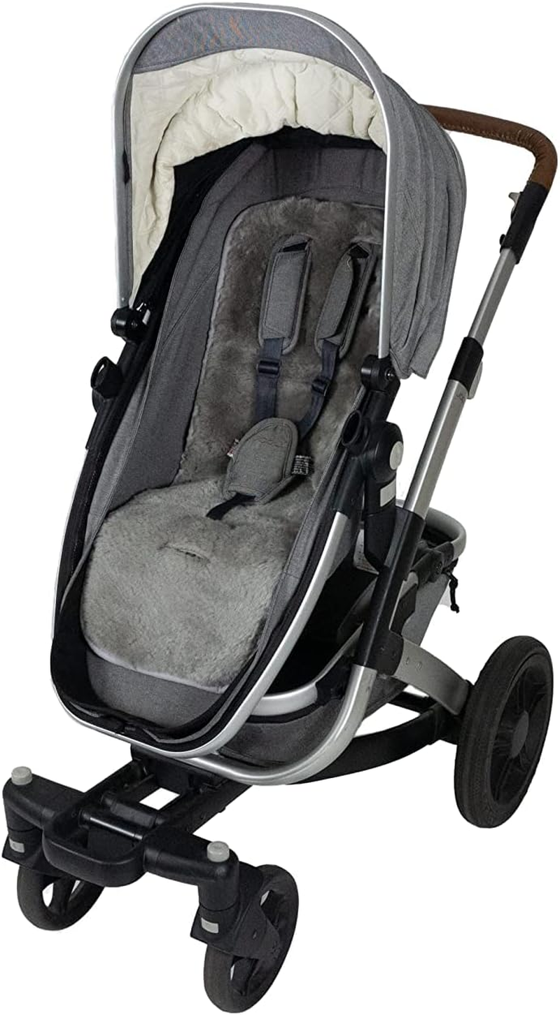 Naturally Sheepskins Lambskin Pram/Stroller Liner, Merino Lambskin, 75 X 30Cm, Universal Fit, Temperature Regulating, Breathable, Easy-Care (Grey)