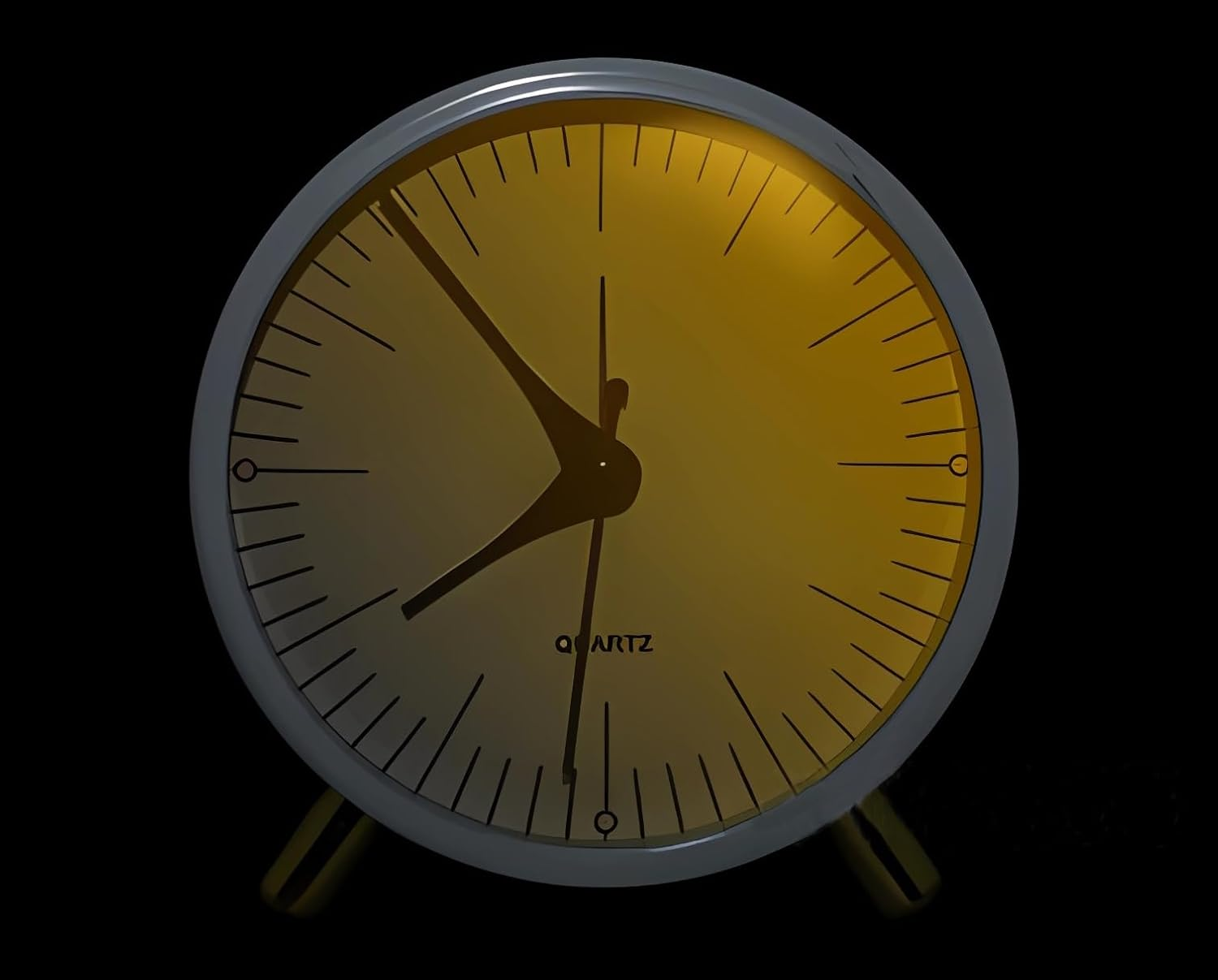 SHISEDECO Alarm Clock with Backlight, 4.5 Inches Bedside Analog Non-Ticking Silent Small Desk Clock with Arabic Numerals, Battery Operated round Table Clock for Living Room, Bedroom (White-S) image number 3