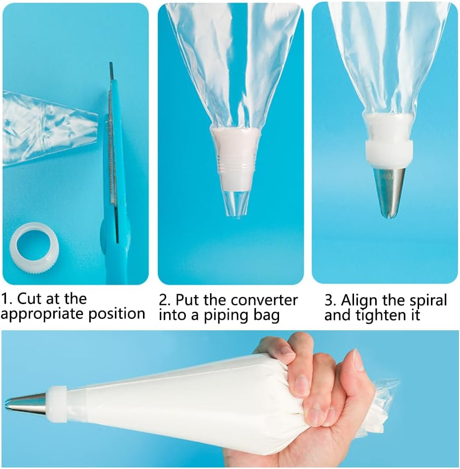 Piping Bags Disposable 14 Inch 100PCS anti Burst Thicken Pastry Bags with 6 Icing Bag Ties for Cookie Cake Frosting Decorating Baking Supplies image number 3