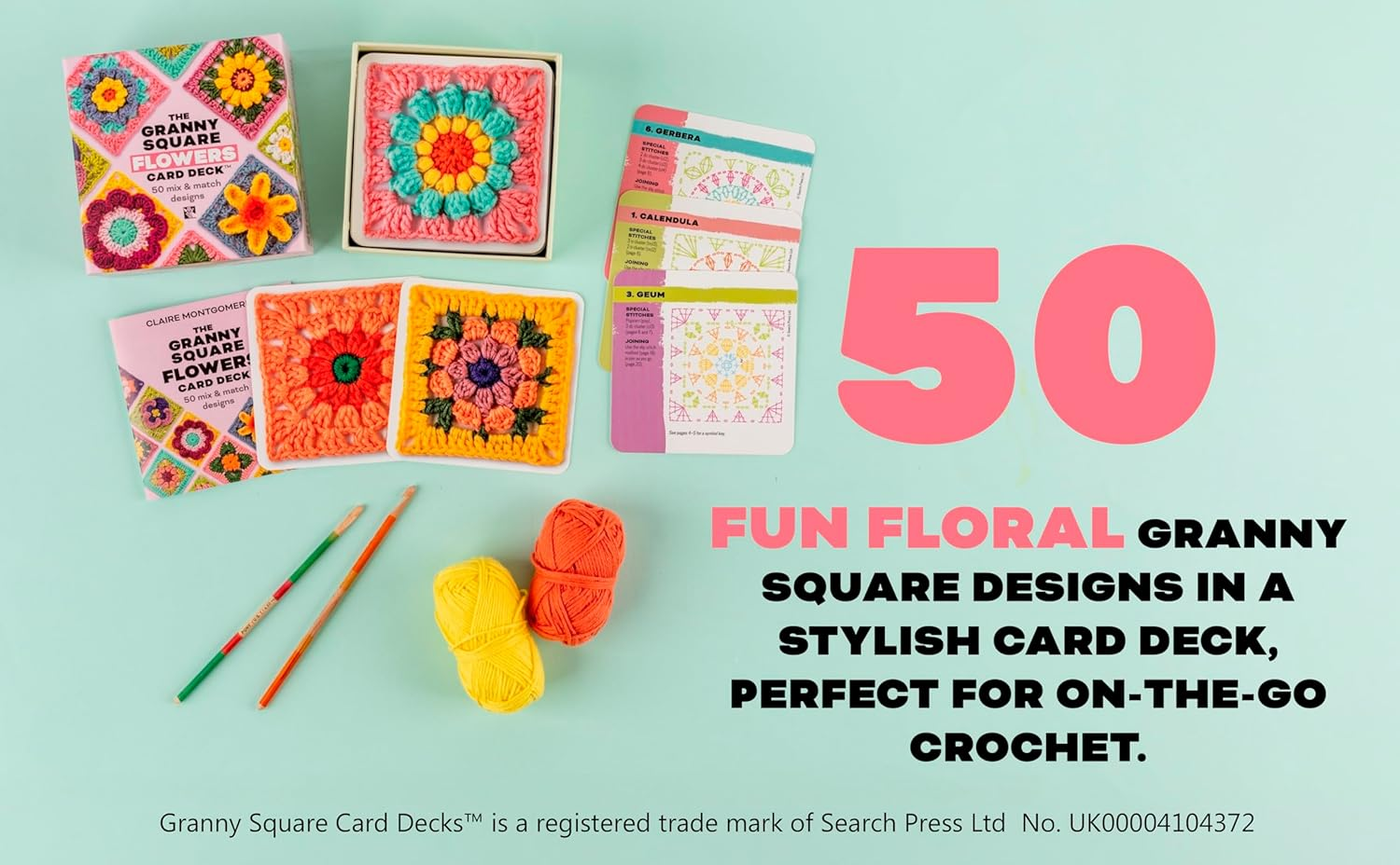 The Granny Square Flowers Card Deck: 50 Mix and Match Designs image number 6