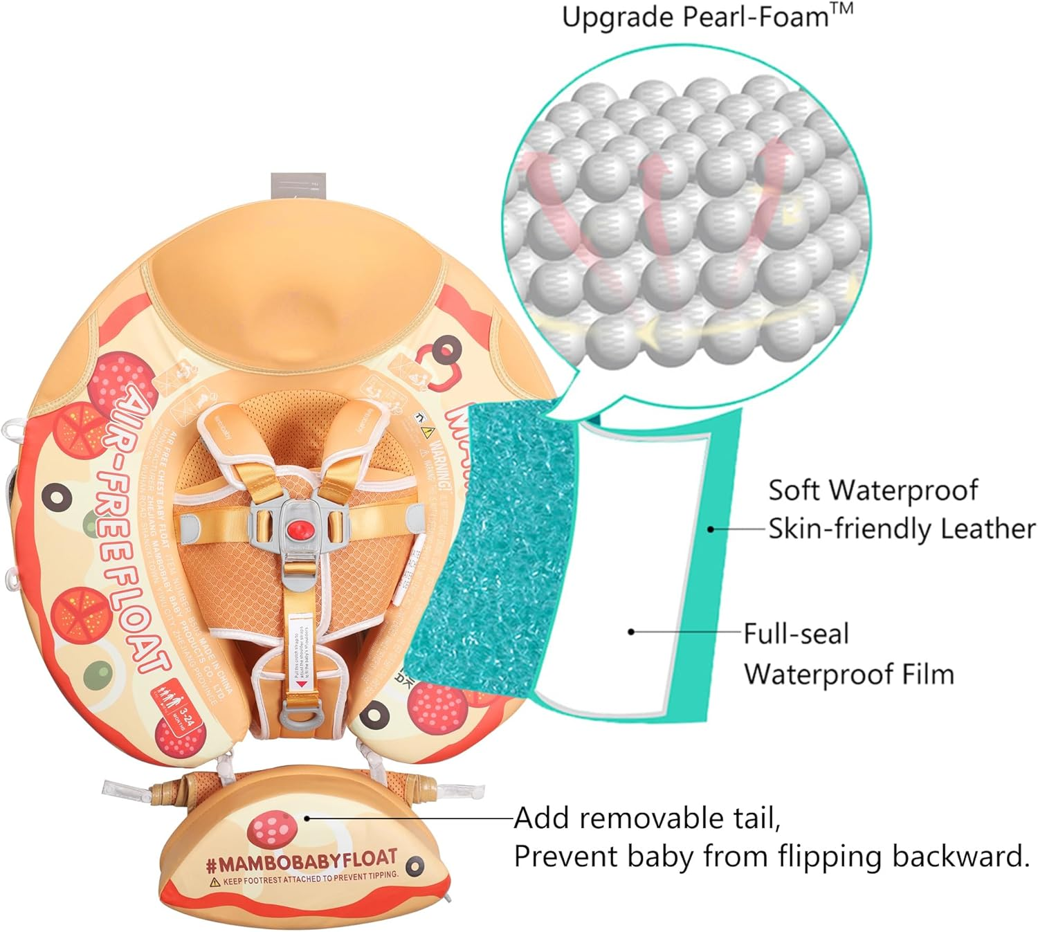 Upgrade Mambobaby Float for Infant Waist Swimming Ring Swim Trainer Life Vest Non-Inflatable Floats Toys with Adjustable Safety Strap image number 4