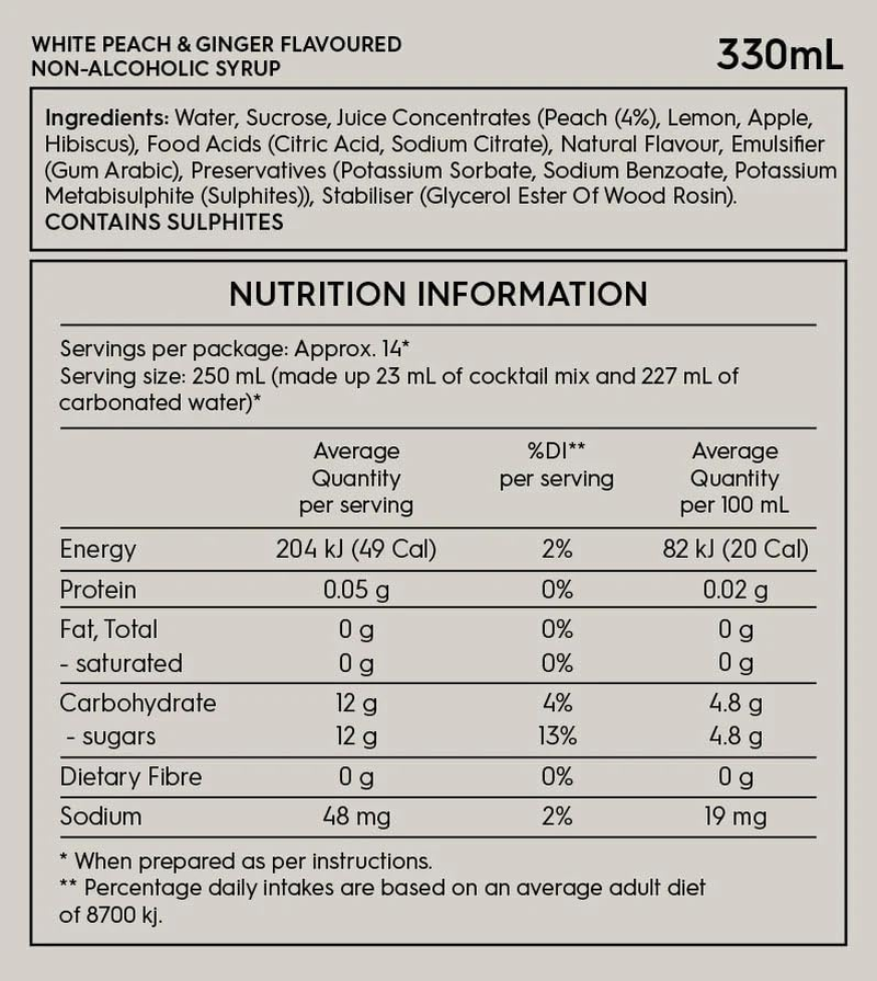 Sodastream - Crafted Cocktail Mixer White Peach & Ginger Drink Mix | for Soda Makers; Turns 10.5 Litres of Fizzy Water into a Delicious Cocktail or Mocktail | Makes 42 Servings | 330Ml, Pack of 3 image number 2
