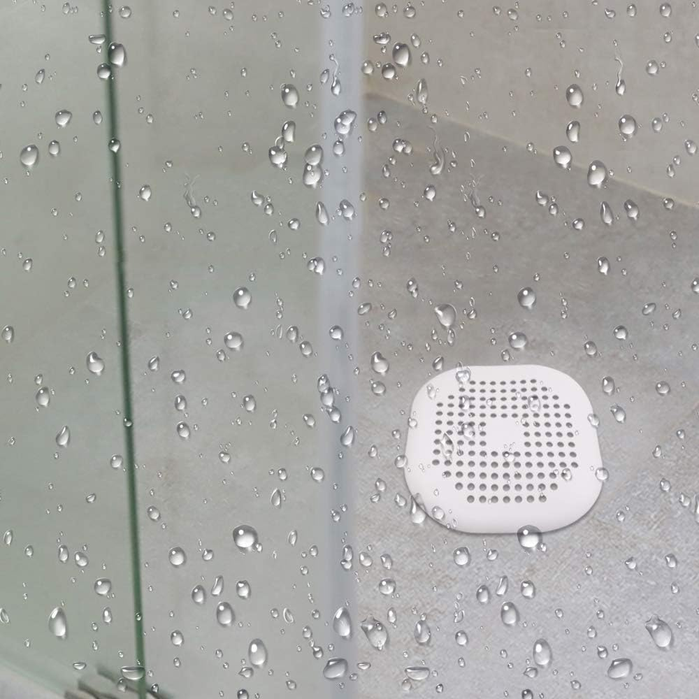 4 Pcs Silicone Drain Protector with Sucker, SENHAI Sink Strainer Shower Hair Catcher Bathtub Drain Cover for Kitchen Bathroom- White, Grey image number 6