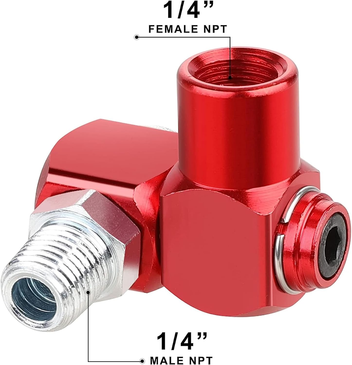 360 Degree Air Hose Connector, NPT Thread Industrial Air Fittings, Pneumatic Tool Adapter, for Pneumatic Tool