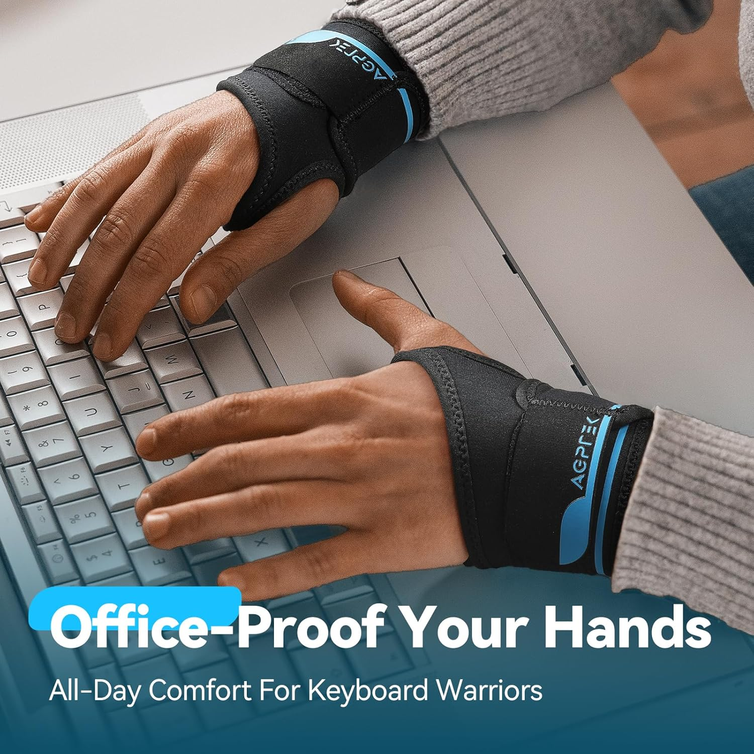 AGPTEK Breathable Wrist Support for Tendon Relief & Mild Carpal Tunnel, Ultralight Arthritis Wrist Brace with Soft Fabric, No Splint for Office Gym Tennis, One Size Fits Most (13-20Cm) (Right) image number 6