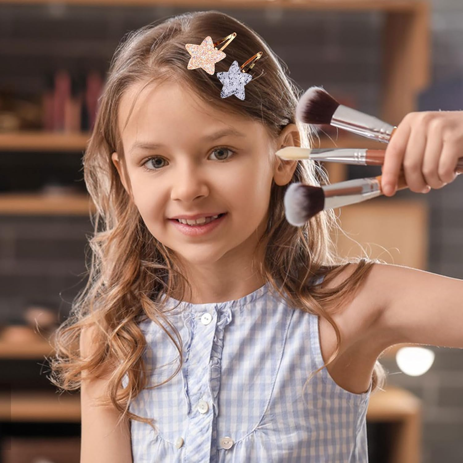 Star Hair Clips,16Pcs Metal Snap Hair Barrettes,Sparkly Hair Pins Girls Hair Accessories for Women Girls Toddler Party Birthday Gift Supplies