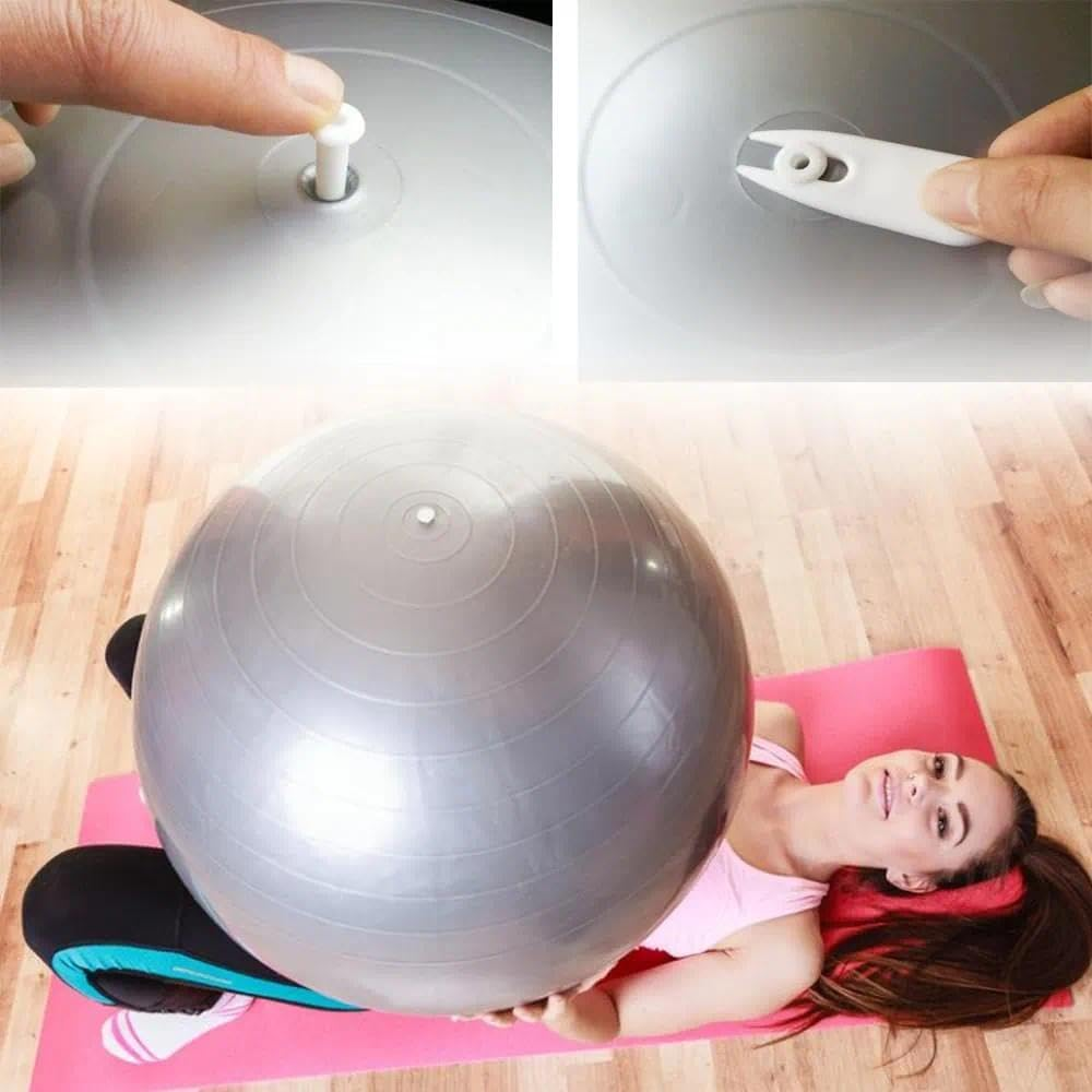 6 Pcs Yoga Ball Plug Replacement Kit Compatible with Exercise Ball, Fitness Ball, Balance Ball &ndash; Plastic Air Stopper Set with 1 Remover, Durable Gym Accessory by Unron image number 2