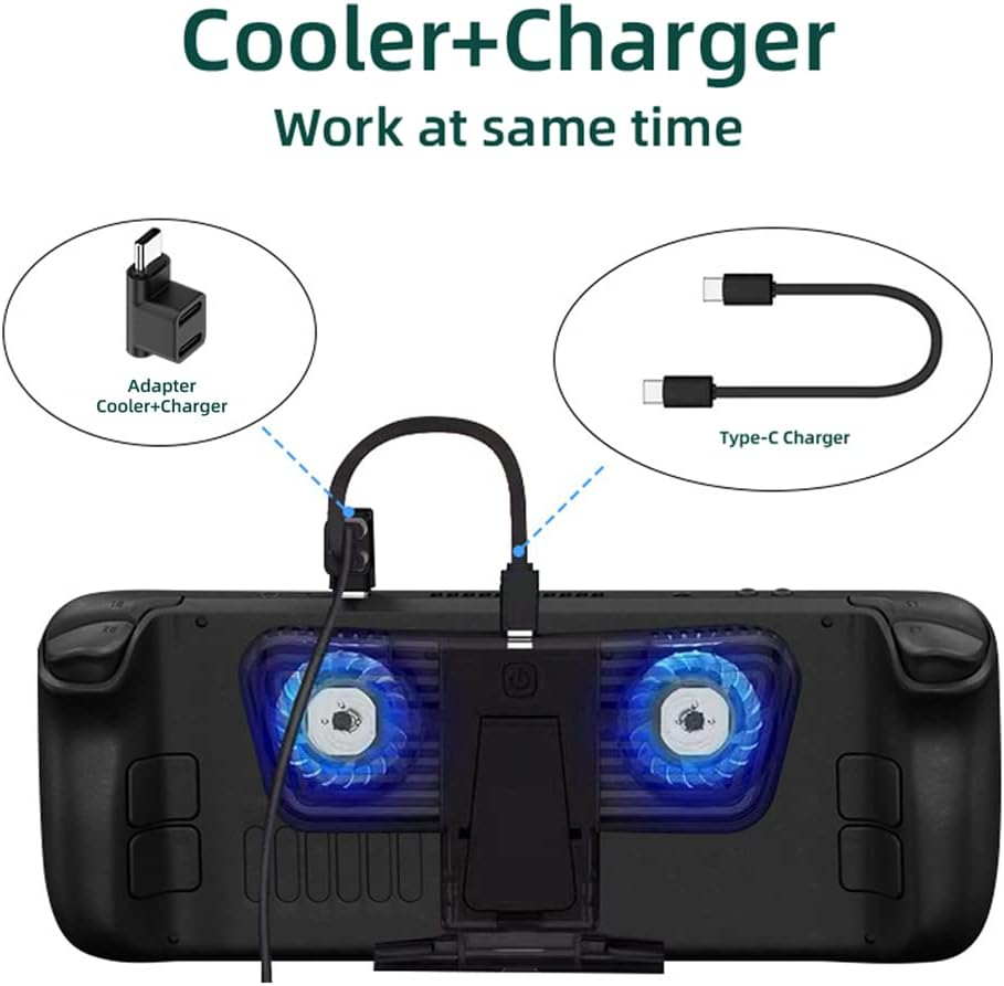 Cablecc USB3.0 Type C Male 10Gbps to Dual Female Power Data Splitter Adapter up Angled Compatible with Steam Deck Laptop image number 1