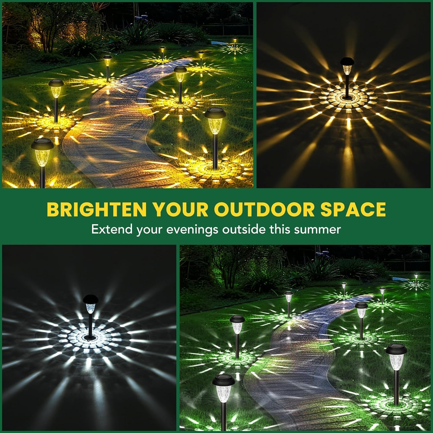 12 Pack Solar Light Outdoor Waterproof, Cool White Pathway Lights Solar Powered, Landscape Lighting, Garden Lights for Decor, Patio, Garden, Yard, Pathways, Walkway image number 3